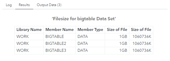 Large datasets